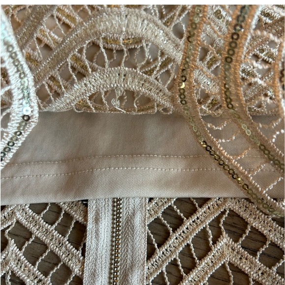 Lovesong women's top with gold sequins and back zipper size S - Picture 5 of 9